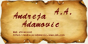 Andreja Adamović vizit kartica